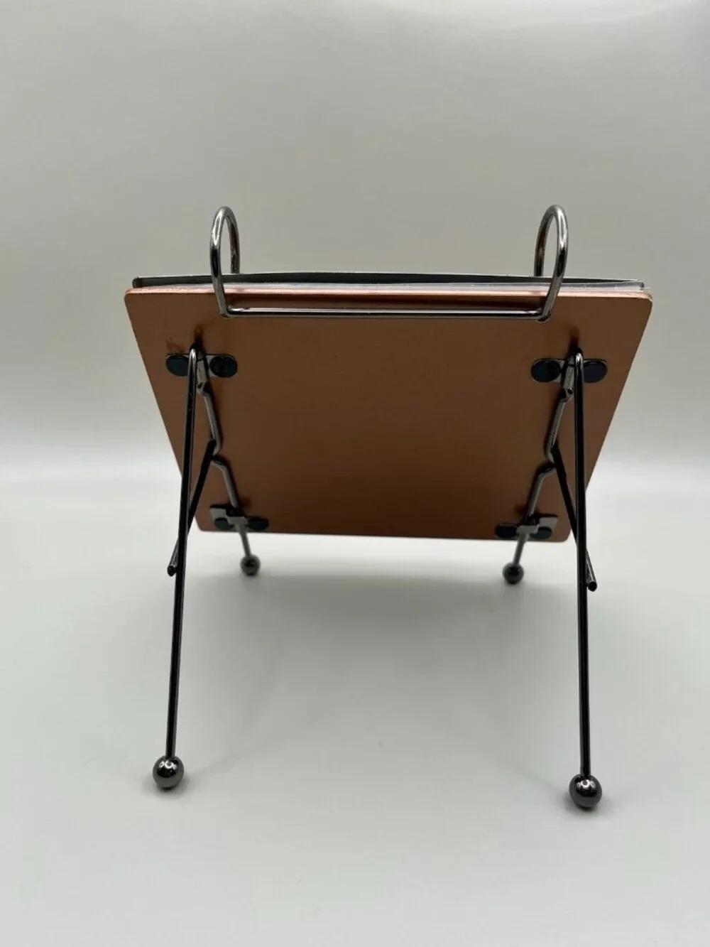 VTG Y2K Copper Tone Tabletop Flip Photo Album Floral Metal Easel Stand Cottage